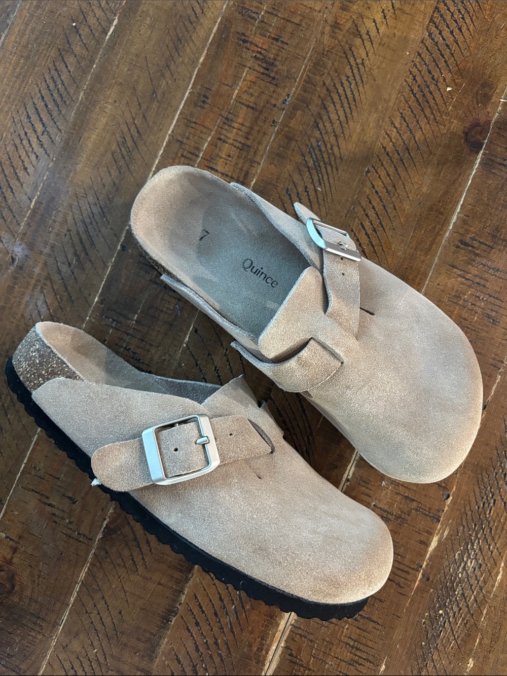 Quince Suede Water Repellent Slip-On Clogs Mules in Dune Size 7 Womens